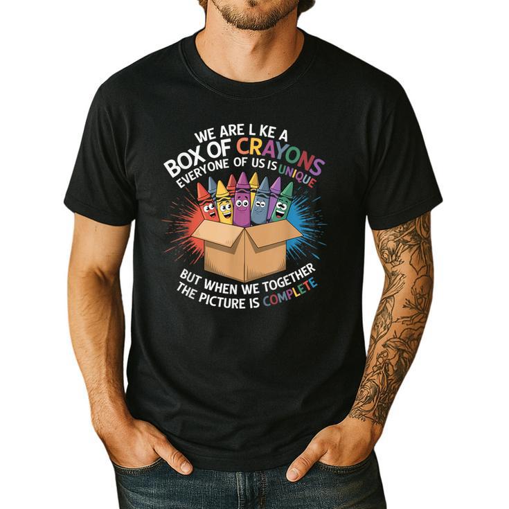 Teacher We Are Like a Box Of Crayons Men's Casual T-Shirt