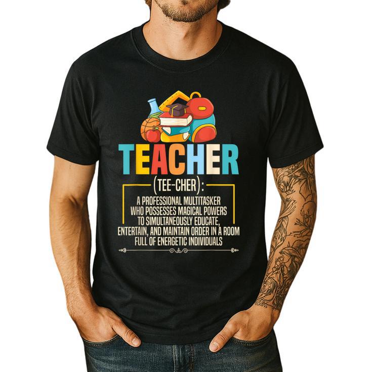 Teacher Definition Teaching School Teacher Men Women Men's Casual T-Shirt