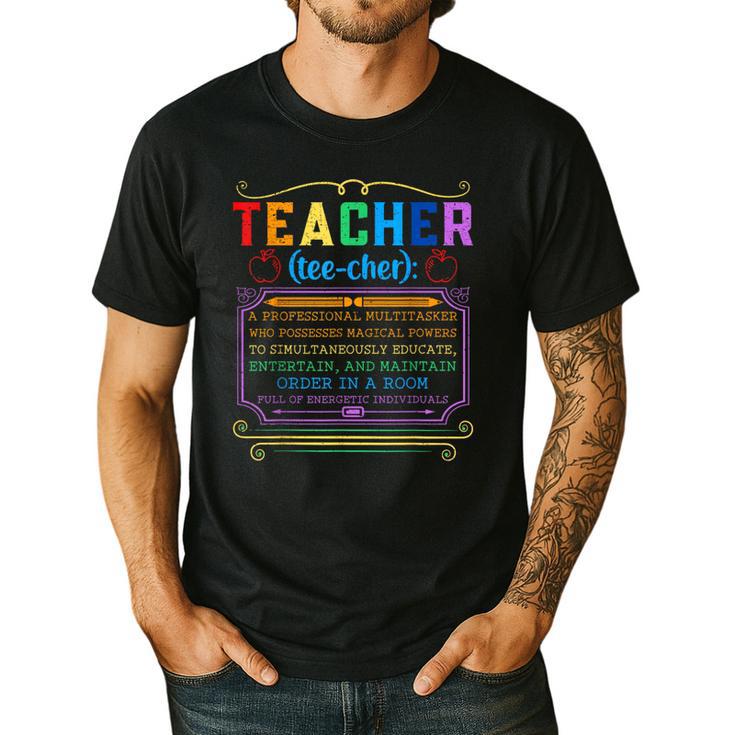 Teacher Definition Teaching School Teacher Men's Casual T-Shirt