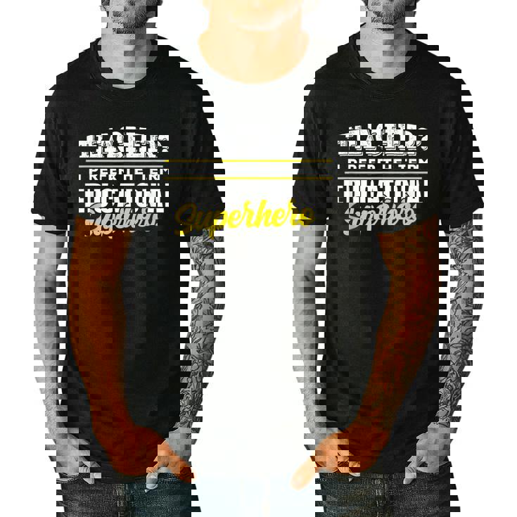 Teacher Educational Superhero School Teachers Men&#x27;s Casual T-Shirt