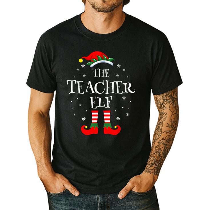 The Teacher Elf Christmas Family Matching Group Xmas Men's Casual T-Shirt