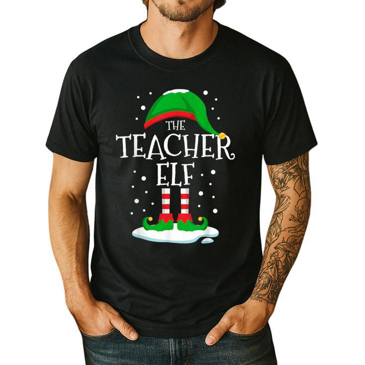 The Teacher Elf Christmas Family Matching Xmas Group For Men Women Men's Casual T-Shirt