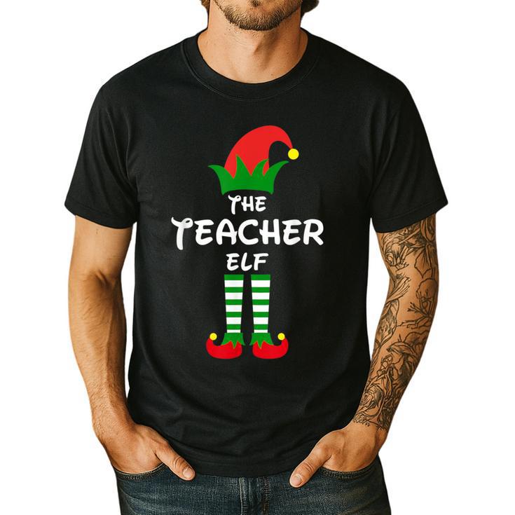 The Teacher Elf Family Matching Group Idea Christmas Men's Casual T-Shirt