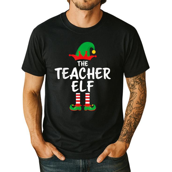The Teacher Elf Matching Family Christmas Men's Casual T-Shirt