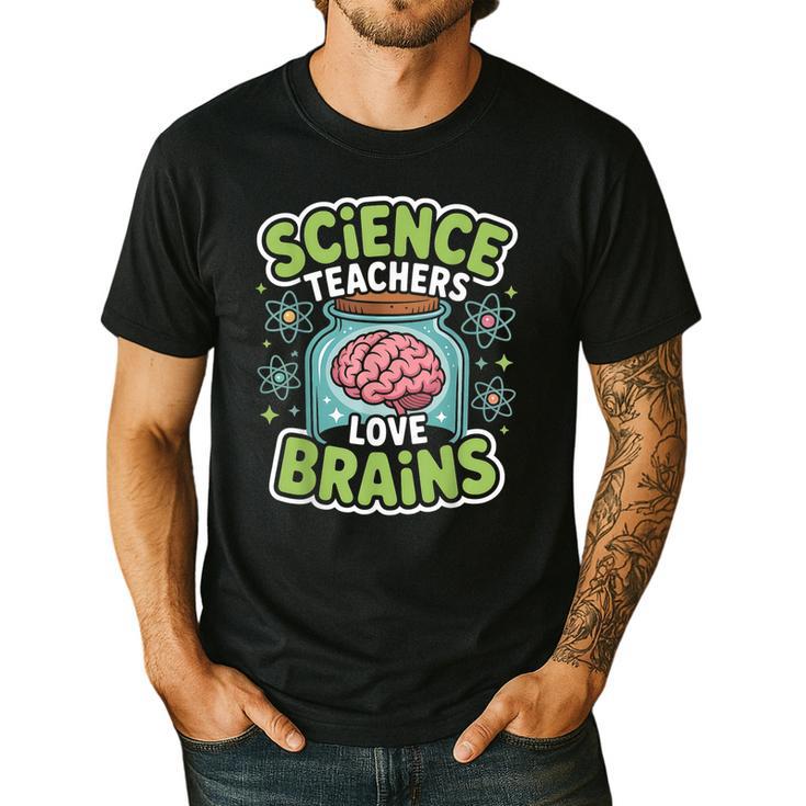Teacher Halloween Costume Science Teachers Love Brains Men's Casual T-Shirt