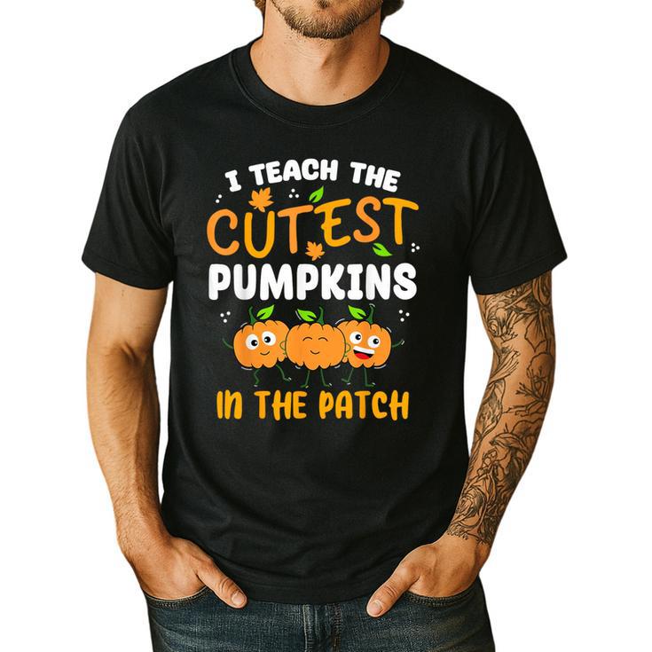 Teacher Halloween Pre-K Teacher Kindergarten Cutest Pumpkins Men Women Kids Men's Casual T-Shirt