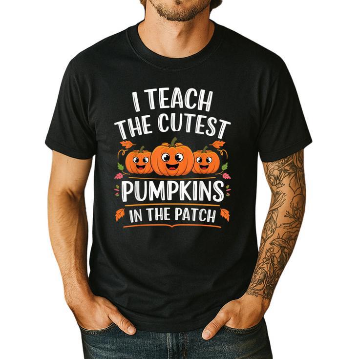 Teacher Halloween I Teach The Cutest Pumpkins In The Patch Men's Casual T-Shirt