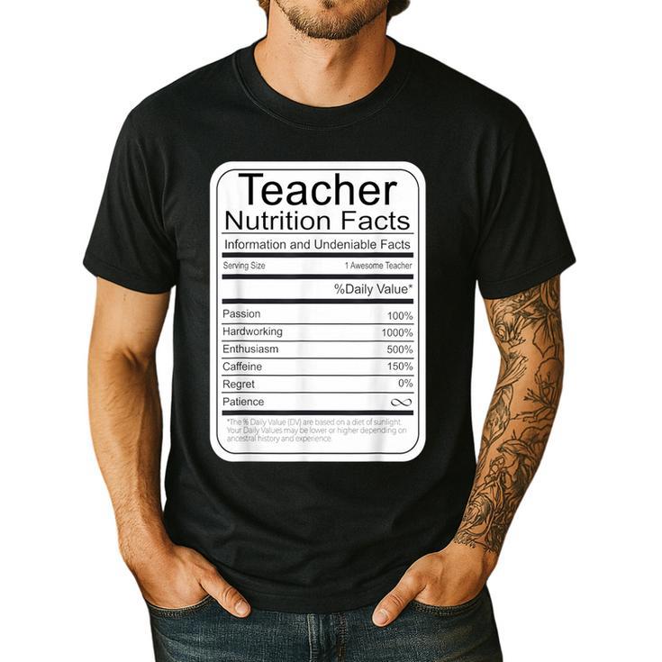 Teacher Nutrition Facts Teachers Nutritional Fact Men's Casual T-Shirt Teacher Nutrition Facts Teachers Nutritional Fact Men's Casual T-Shirt