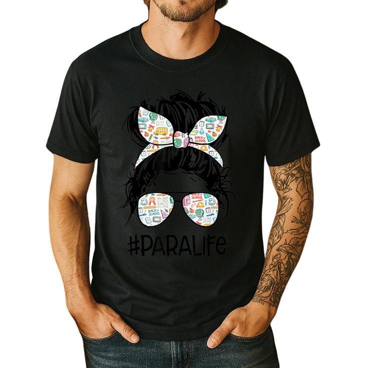Teacher Para Life Tee Paraprofessional Cute Messy Bun Men's Casual T-Shirt Teacher Para Life Tee Paraprofessional Cute Messy Bun Men's Casual T-Shirt