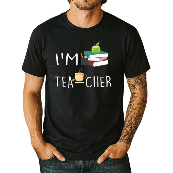 Teacher Puns I'm Tea-Cher Tea Lover Fun Teacher For Men Women Men's Casual T-Shirt
