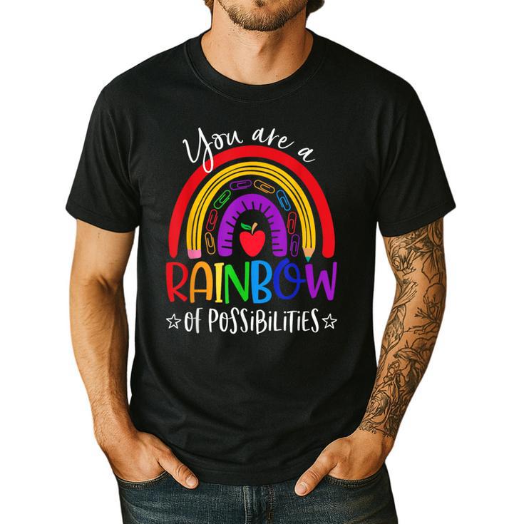 Teacher You Are a Rainbow Of Possibilities Funny Men's Casual T-Shirt