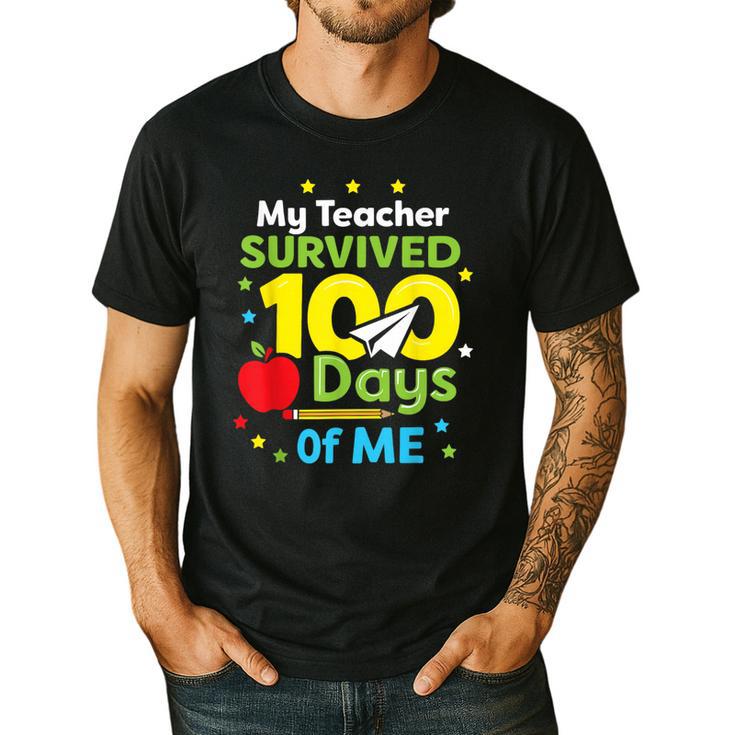 My Teacher Survived 100 Days Of Me Men's Casual T-Shirt