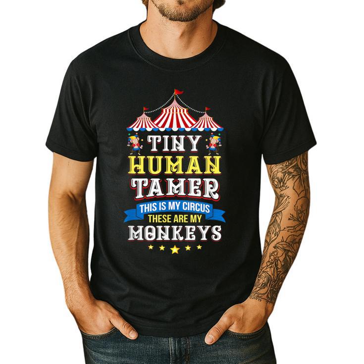 Teacher Tiny Human Tamer This My Circus These Are My Monkeys Men's Casual T-Shirt