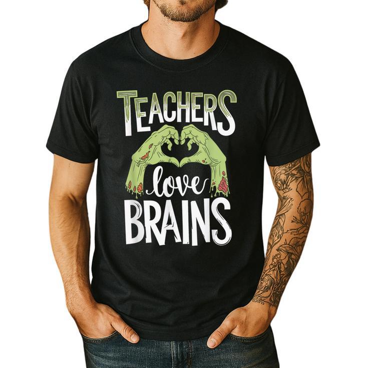 Teachers Love Zombie Teacher Halloween Fun Men's Casual T-Shirt
