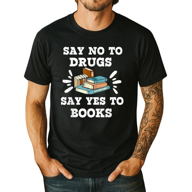 Teachers Red Ribbon Week Say No To Drugs Say Yes To Books Men's Casual T-Shirt