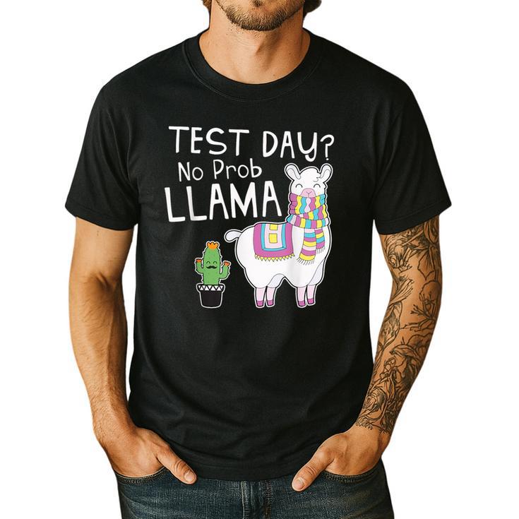Teachers Testing Day Test Day No Prob Llama Teacher Men's Casual T-Shirt
