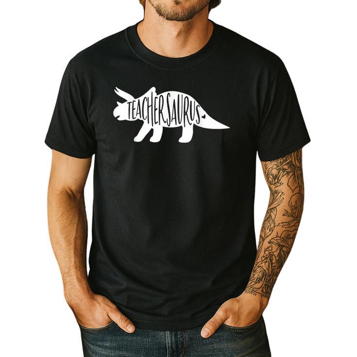 Teachersaurus Like A Normal Teacher Awesome Dinosaur Teacher Men Women Girls Kids Men's Casual T-Shirt
