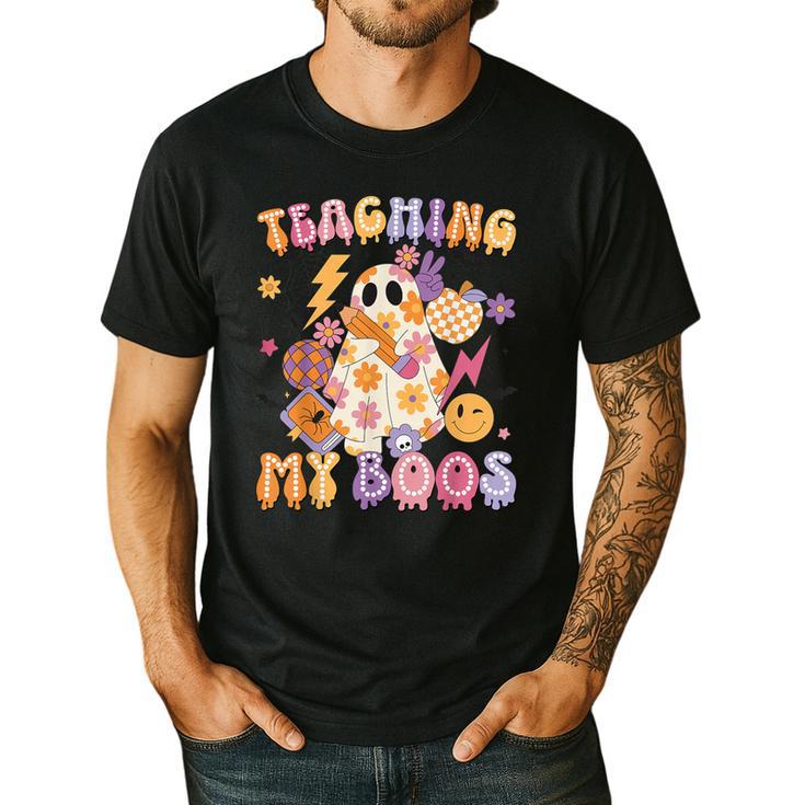 Teaching My Boos Ghost Halloween Costumes Teacher Men Women Men's Casual T-Shirt