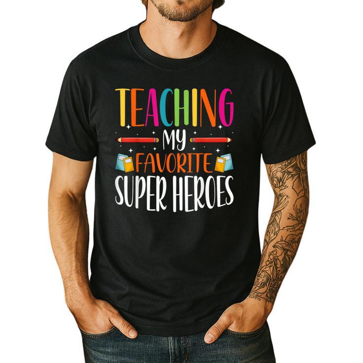 Teaching My Favorite Superheros Men Women SPED Teacher Men's Casual T-Shirt
