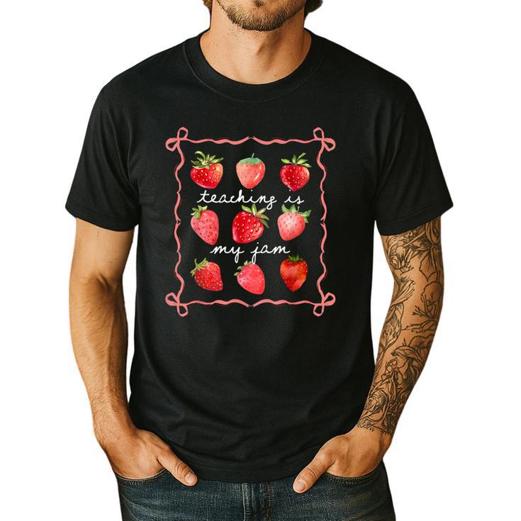 Teaching Is My Jam Strawberry Kinder Team Teacher Men's Casual T-Shirt Teaching Is My Jam Strawberry Kinder Team Teacher Men's Casual T-Shirt