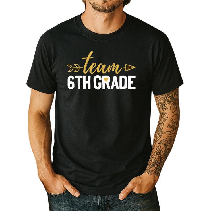 Team 6th Grade Hello Sixth Grade Crew Squad Teacher Kids Men's Casual T-Shirt