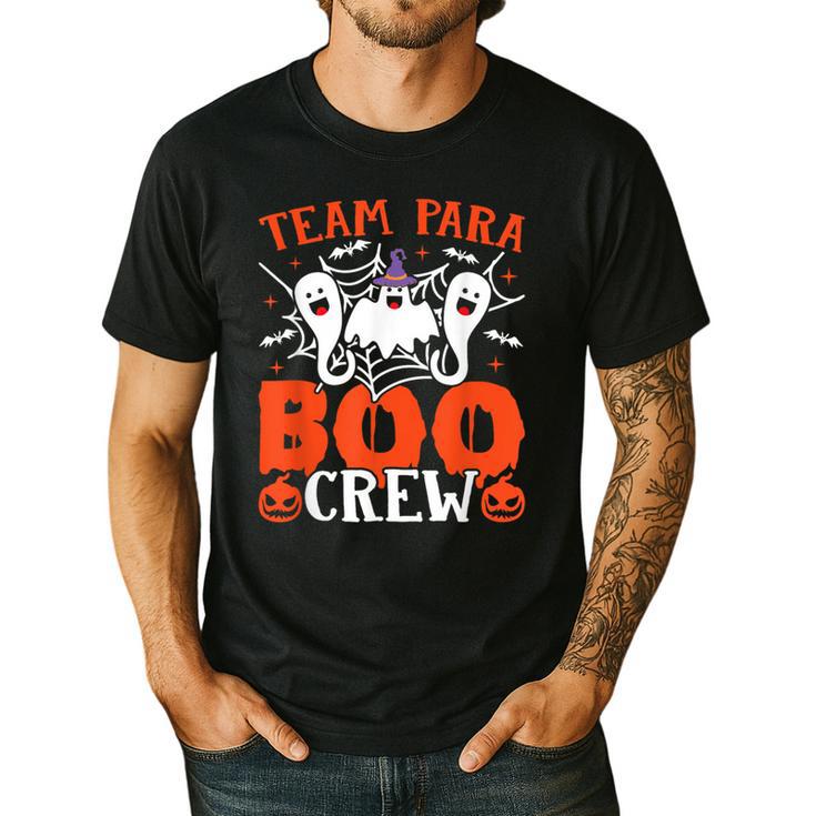 Team Para Boo Crew Halloween Ghost Paraprofessional Teacher Men's Casual T-Shirt