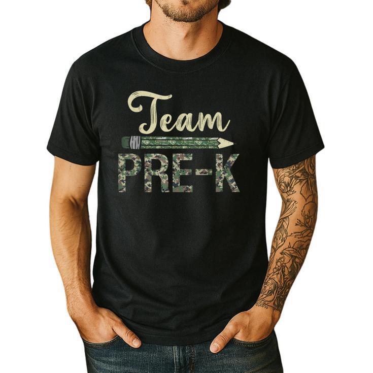 Team Pre-K Camo Pre-K Teacher Camouflage Men's Casual T-Shirt