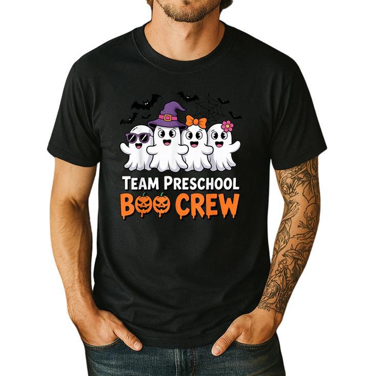 Team Preschool Boo Crew Halloween Teacher Student Costume Men's Casual T-Shirt
