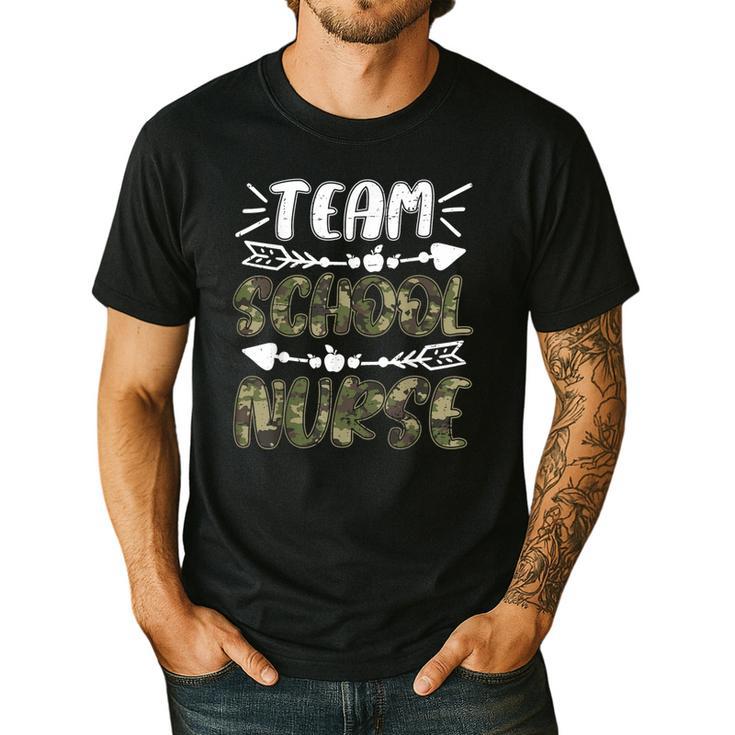 Team School Nurse Camo Teacher Student Back To School For Men Women Men's Casual T-Shirt