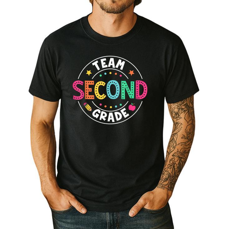 Team Second Grade Teacher Back To School 2nd Grade Squad Men's Casual T-Shirt