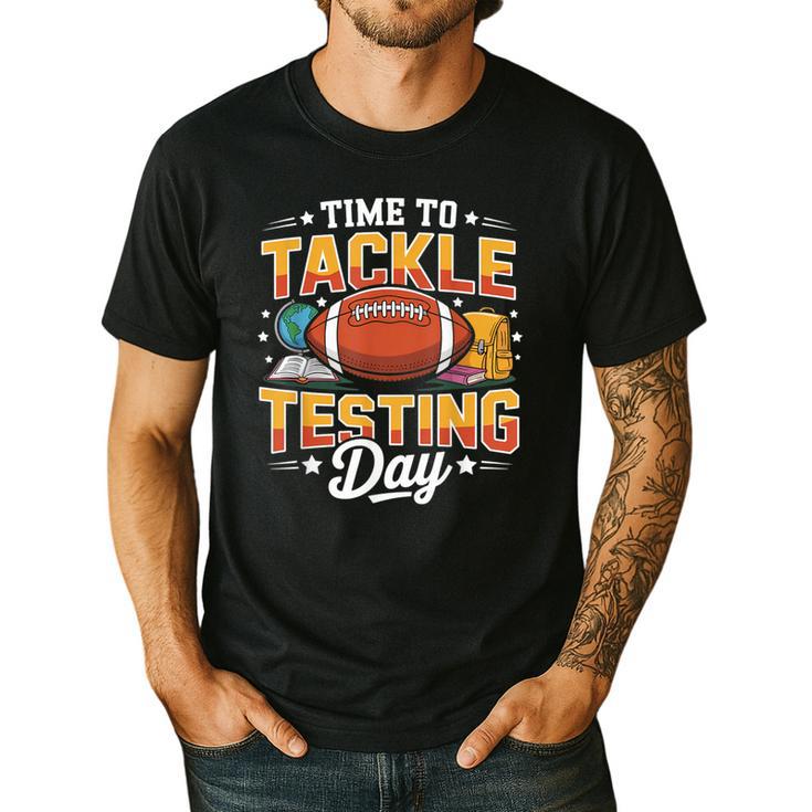 Test Day State Football Tackle Testing Day Sports Teacher Men's Casual T-Shirt
