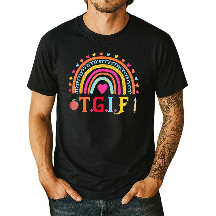 TGIF Teacher Appreciation Alphabet Thank God It's Friday For Men Women Girls Kids Men's Casual T-Shirt