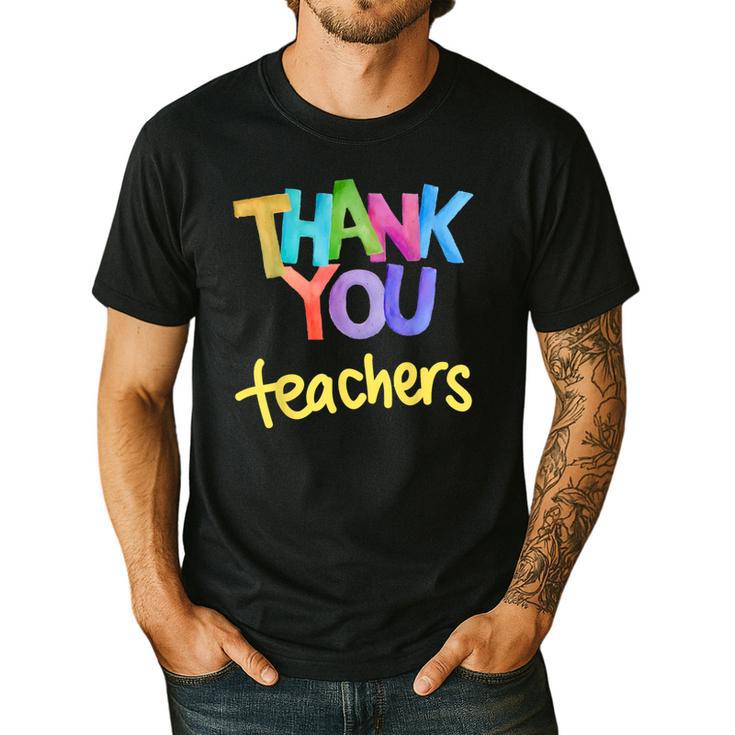 Thank You Teacher Appreciation Graduation Men Women Girls Kids Men's Casual T-Shirt