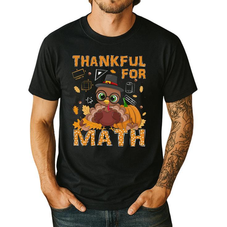 Thankful Math Turkey Teacher Happy Thanksgiving Men's Casual T-Shirt Thankful Math Turkey Teacher Happy Thanksgiving Men's Casual T-Shirt