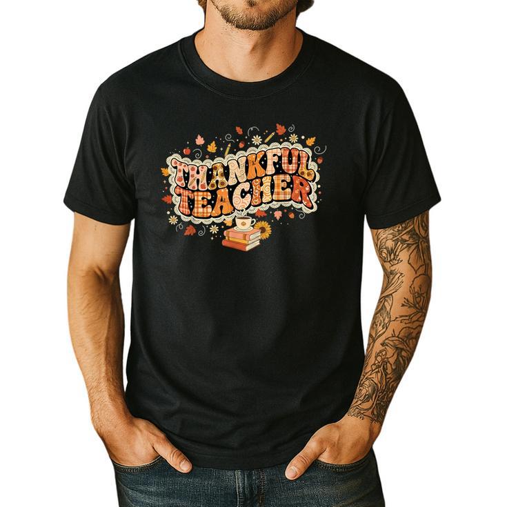 Thankful Teacher Shirts For Women Teach Thanksgiving Teacher Men's Casual T-Shirt