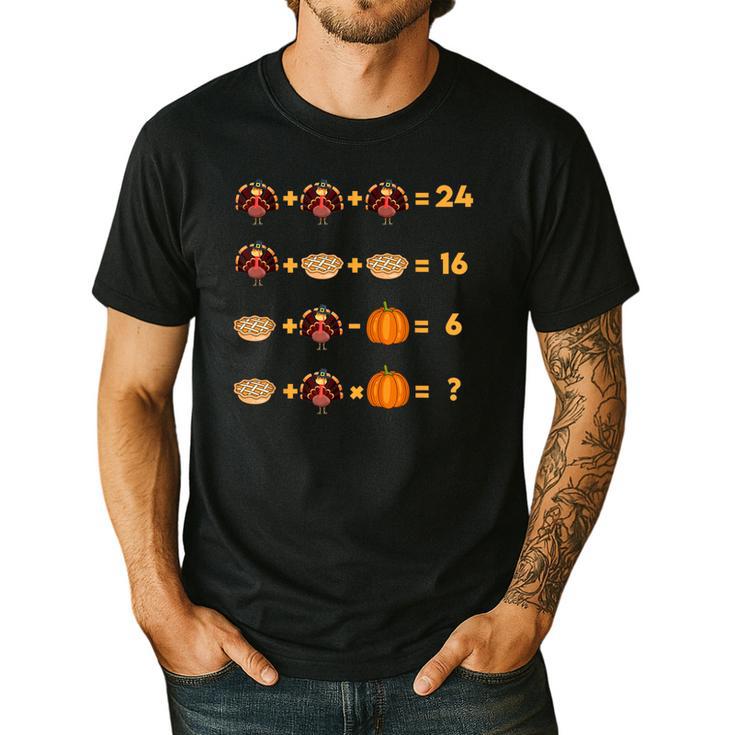 Thanksgiving Order Of Operations Turkey Quiz Math Teacher Men's Casual T-Shirt