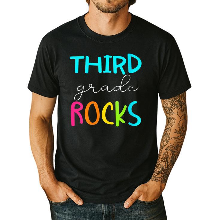 Third Grade Rocks Shirt Team 3rd Grade Teacher Men's Casual T-Shirt