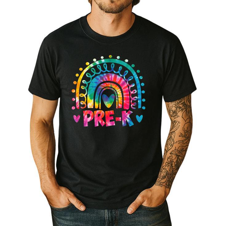 Tie Dye Prek Teacher Rainbow Preschool Back To School Girl Men's Casual T-Shirt