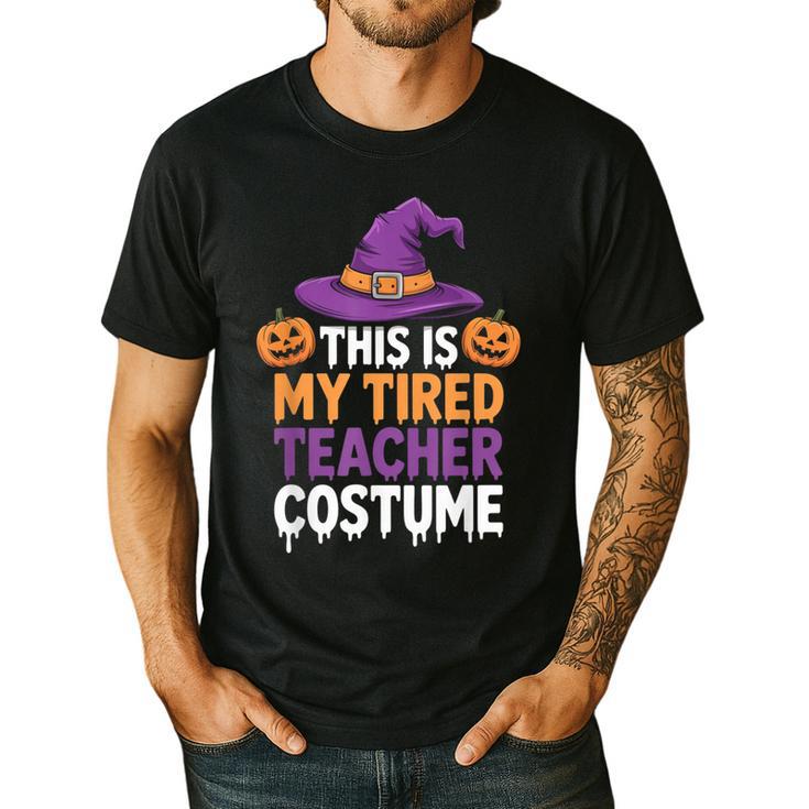 This Is My Tired Teacher Costume Halloween Men's Casual T-Shirt