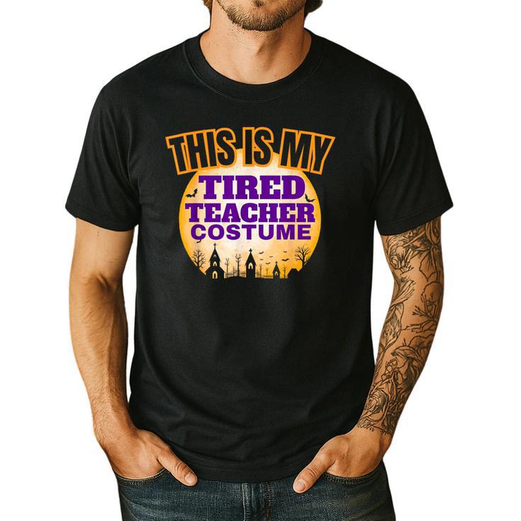 This Is My Tired Teacher Costume Halloween Teachers Men's Casual T-Shirt