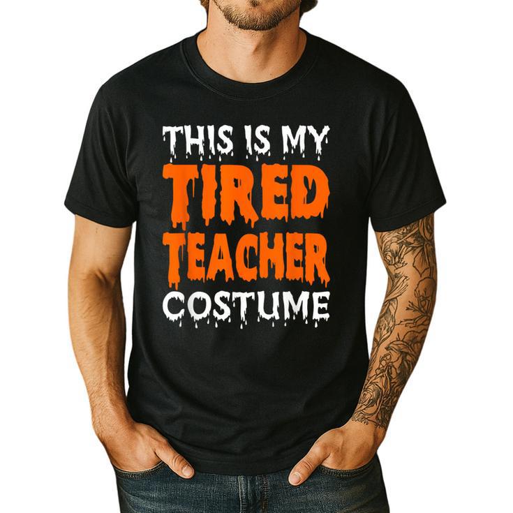 This Is My Tired Teacher Costume Quick Easy Lazy Halloween For Men Women Men's Casual T-Shirt
