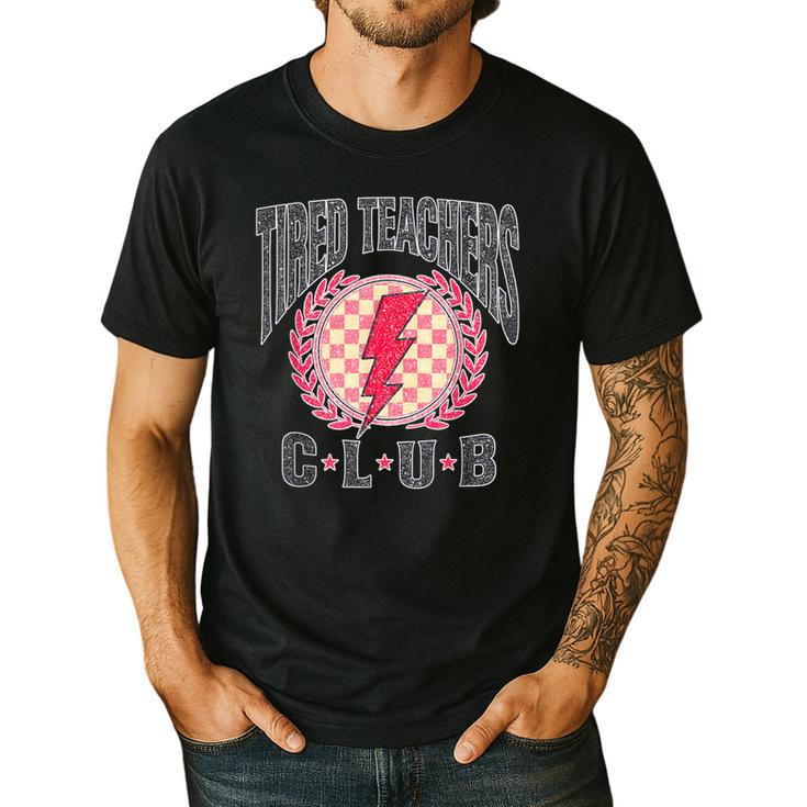 Tired Teachers Club Study Lover School Apparel Men's Casual T-Shirt