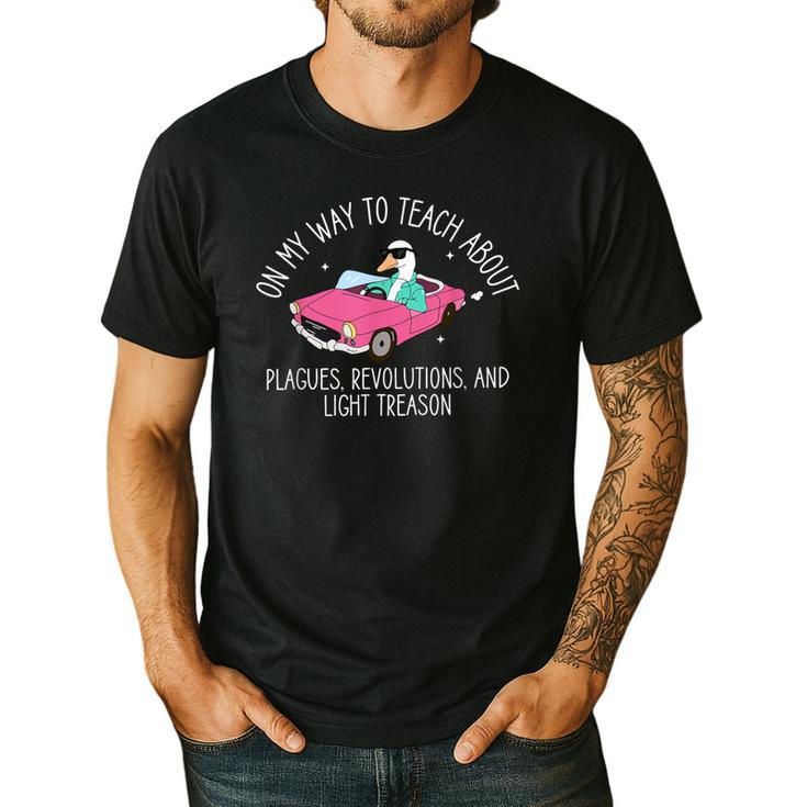 History Teacher Silly Goose Back To School Social Studies Men's Casual T-Shirt