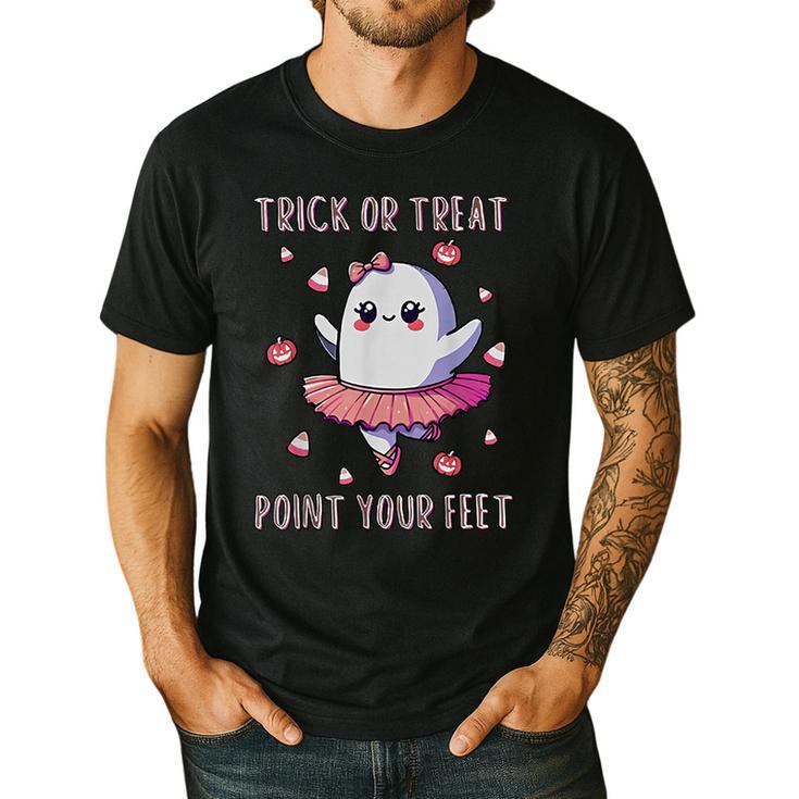 Trick Or Treat Point Your Feet Halloween Ghost Dance Teacher Men's Casual T-Shirt