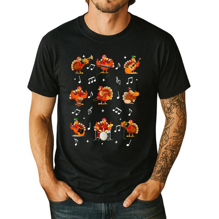 Turkey Squad Music Note Music Teacher Thanksgiving Men's Casual T-Shirt