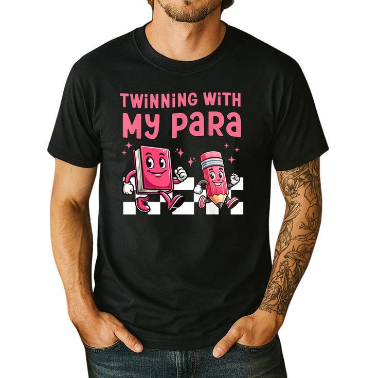 Twinning With My Para Teacher Matching Paraprofessional 70s For Men Women Men's Casual T-Shirt