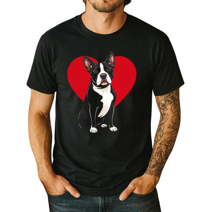 Valentine's Day Boston Terrier Lover Men's Casual T-Shirt