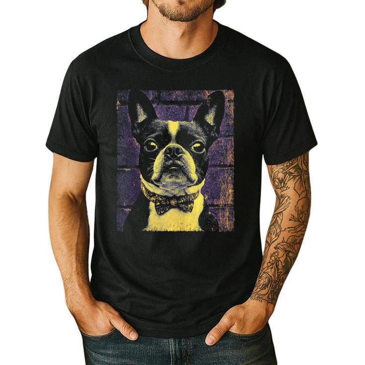 Vintage Boston Terrier Dog Men's Casual T-Shirt