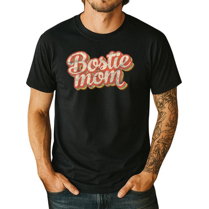 Vintage Boston Terrier Mom Dog Lover Pet Bostie Mama Men Women Girls Kids Men's Casual T-Shirt
