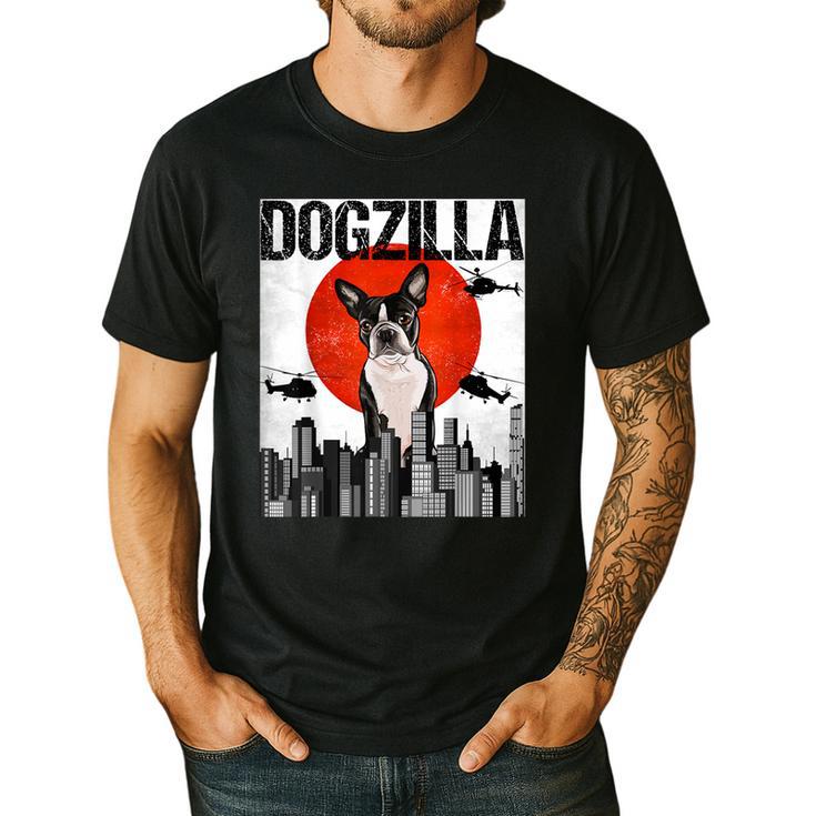Vintage Japanese Dogzilla Boston Terrier Men's Casual T-Shirt